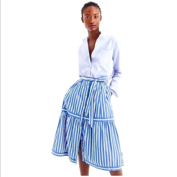 J. Crew Dresses & Skirts - J Crew Button Front Striped Skirt NWT